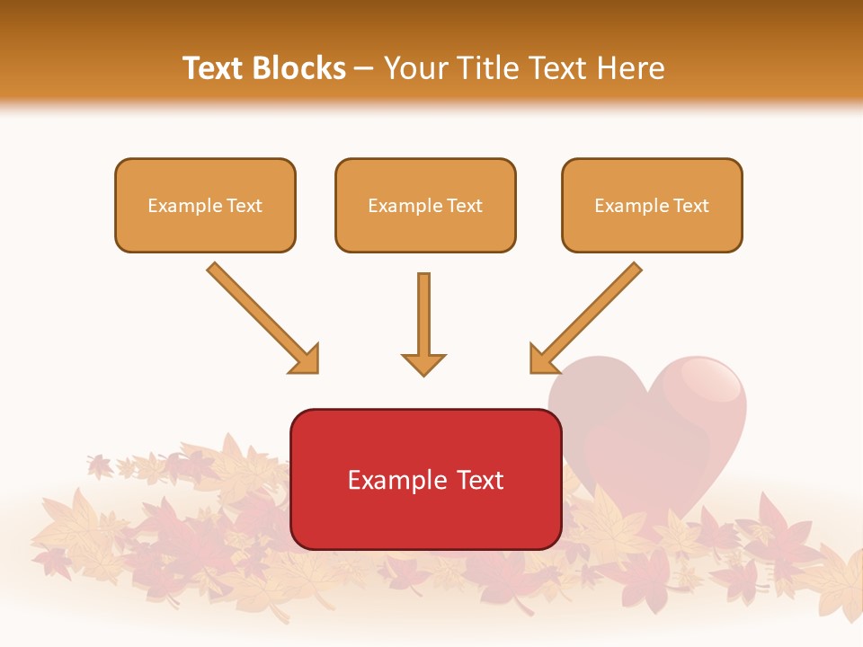 A Heart Surrounded By Leaves On A White Background PowerPoint Template