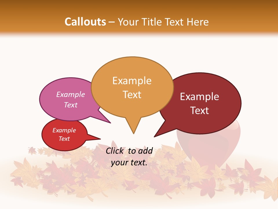 A Heart Surrounded By Leaves On A White Background PowerPoint Template