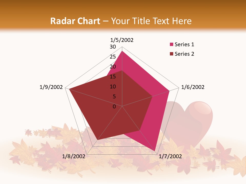 A Heart Surrounded By Leaves On A White Background PowerPoint Template