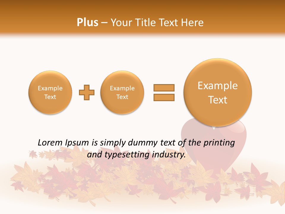 A Heart Surrounded By Leaves On A White Background PowerPoint Template