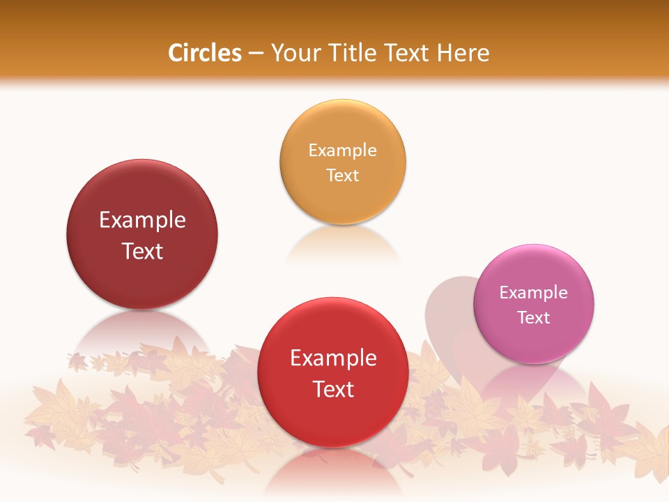 A Heart Surrounded By Leaves On A White Background PowerPoint Template