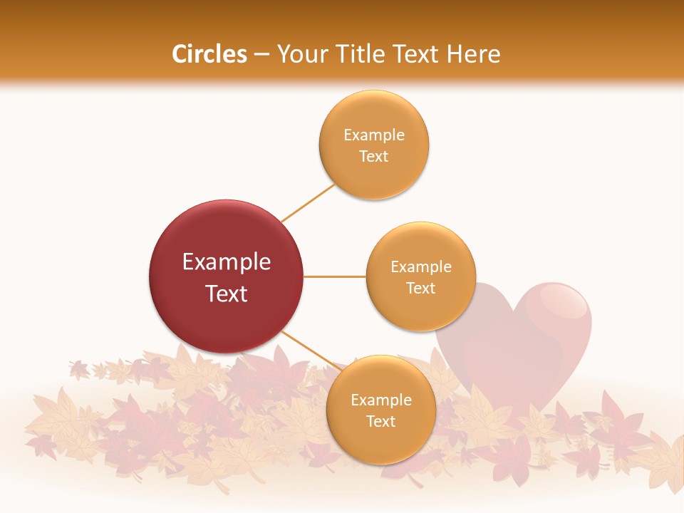 A Heart Surrounded By Leaves On A White Background PowerPoint Template