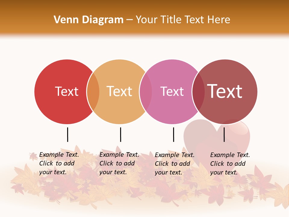 A Heart Surrounded By Leaves On A White Background PowerPoint Template