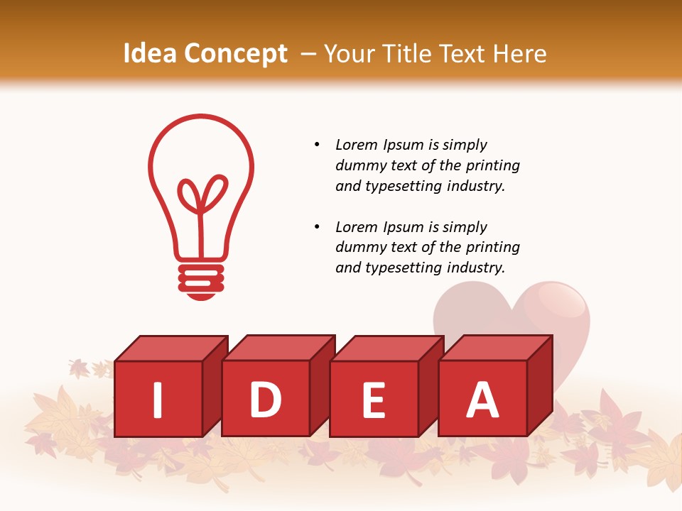 A Heart Surrounded By Leaves On A White Background PowerPoint Template