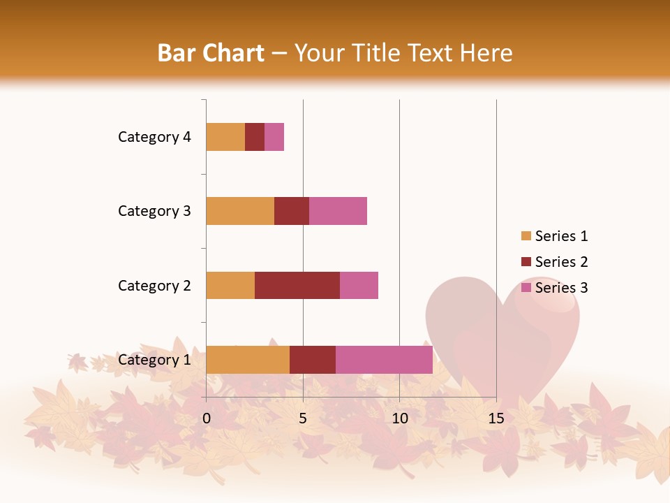 A Heart Surrounded By Leaves On A White Background PowerPoint Template