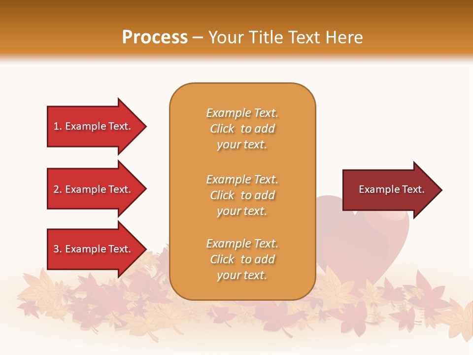 A Heart Surrounded By Leaves On A White Background PowerPoint Template