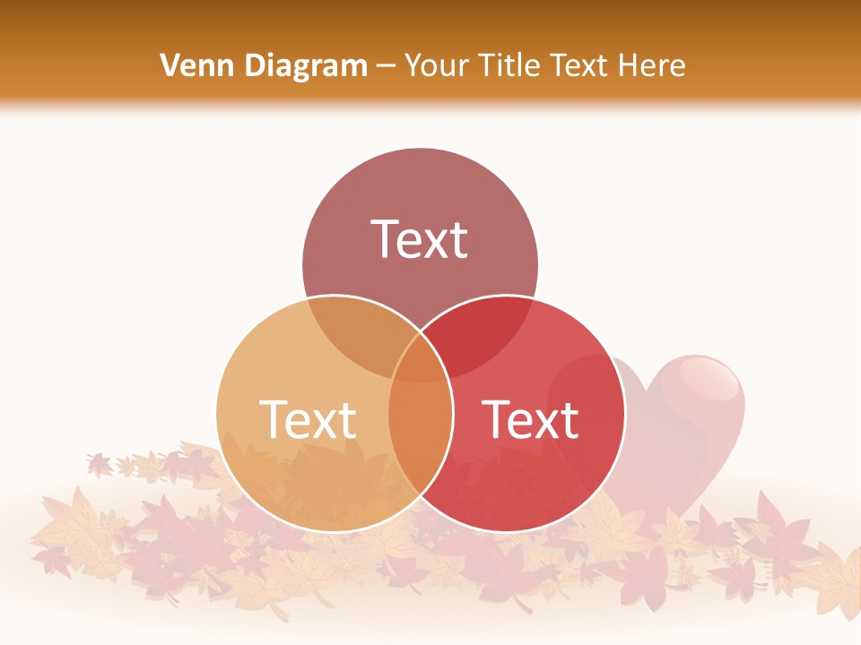 A Heart Surrounded By Leaves On A White Background PowerPoint Template