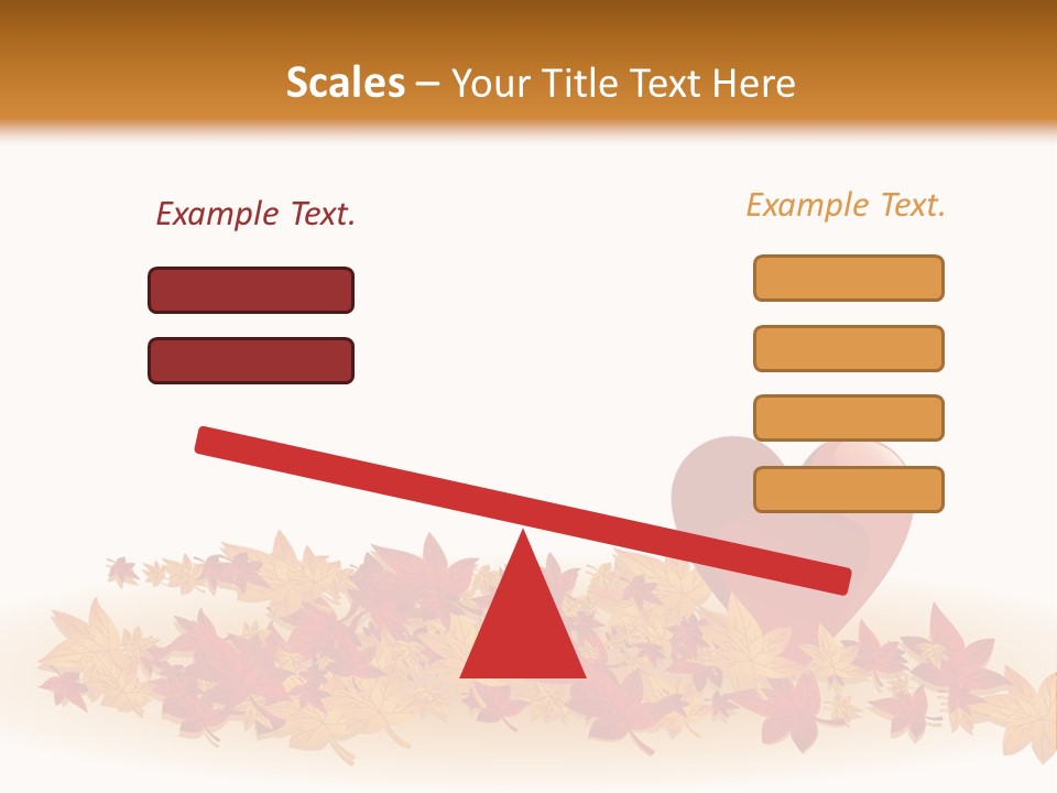 A Heart Surrounded By Leaves On A White Background PowerPoint Template