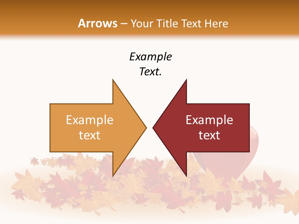 A Heart Surrounded By Leaves On A White Background PowerPoint Template