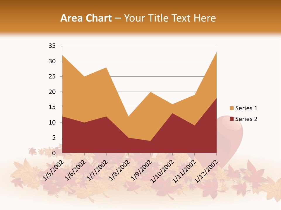 A Heart Surrounded By Leaves On A White Background PowerPoint Template