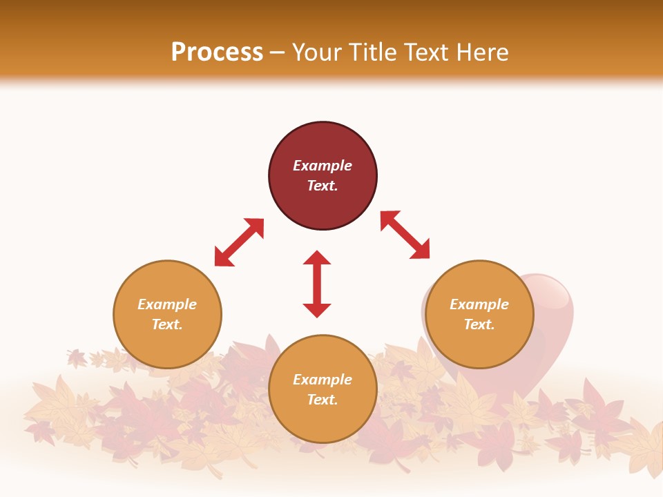 A Heart Surrounded By Leaves On A White Background PowerPoint Template