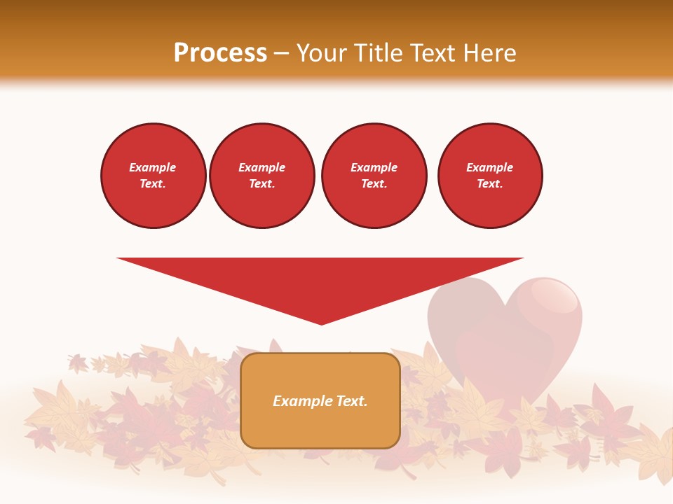 A Heart Surrounded By Leaves On A White Background PowerPoint Template