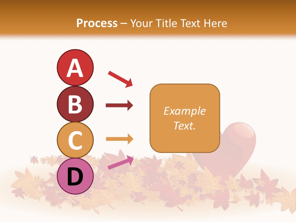 A Heart Surrounded By Leaves On A White Background PowerPoint Template