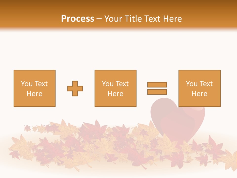 A Heart Surrounded By Leaves On A White Background PowerPoint Template