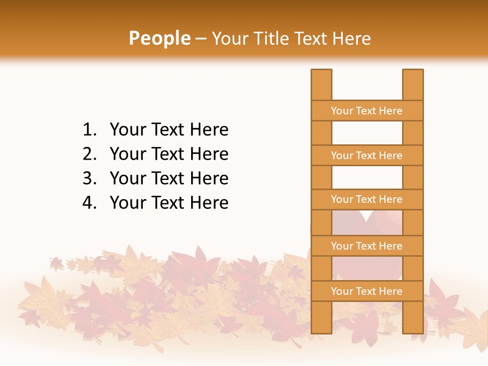A Heart Surrounded By Leaves On A White Background PowerPoint Template
