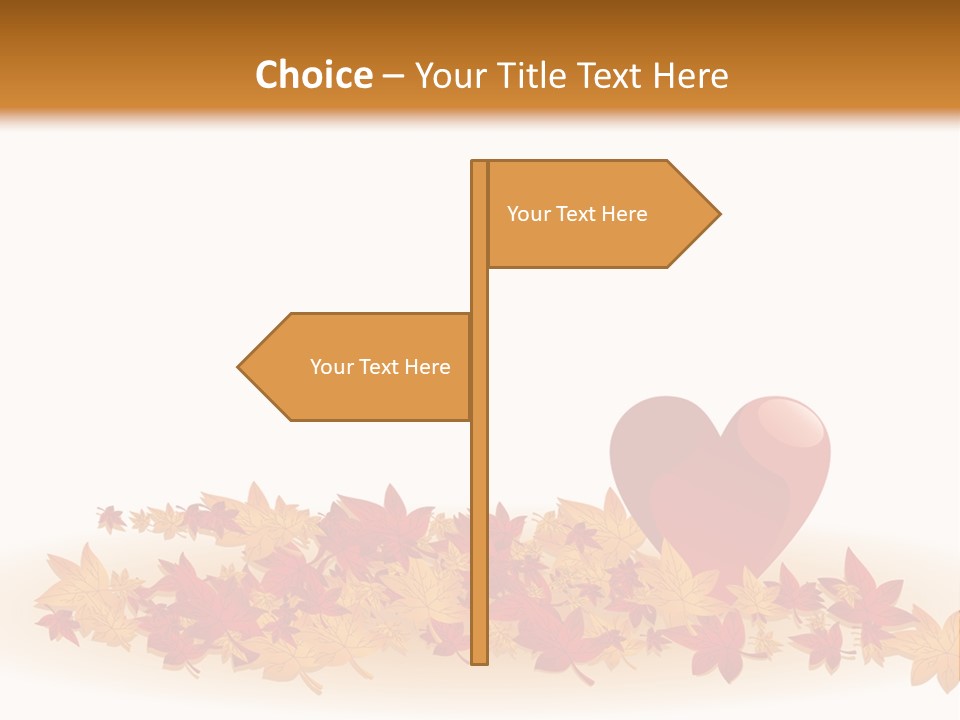 A Heart Surrounded By Leaves On A White Background PowerPoint Template