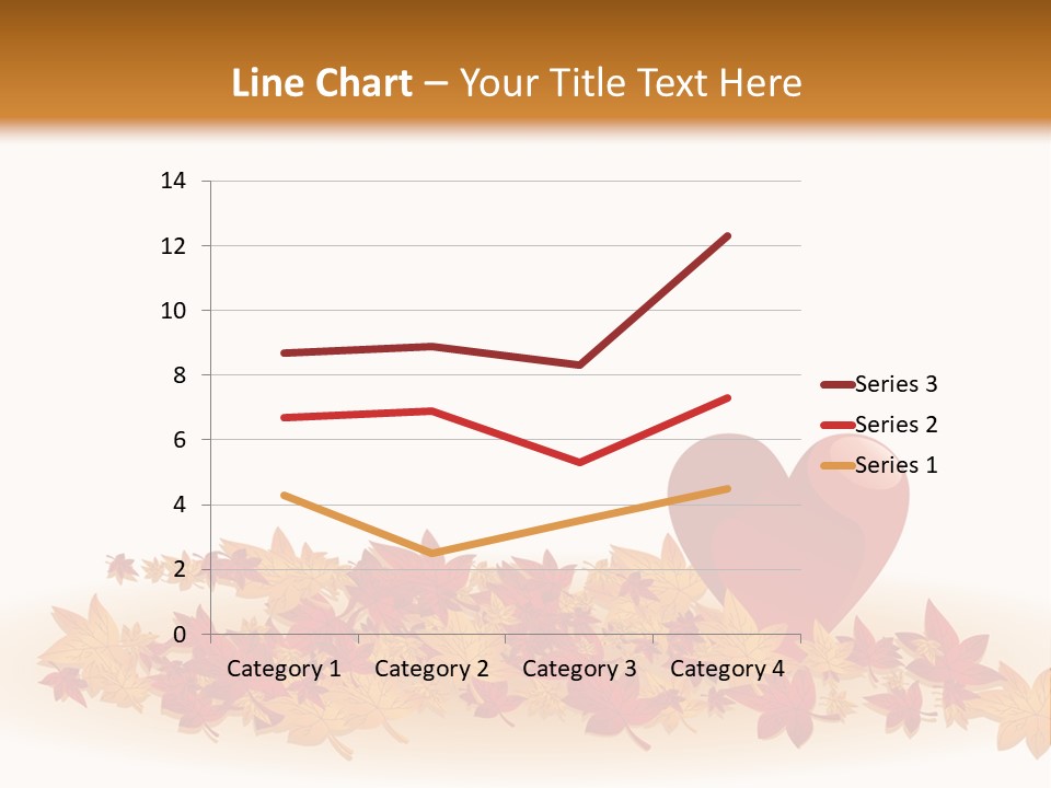 A Heart Surrounded By Leaves On A White Background PowerPoint Template
