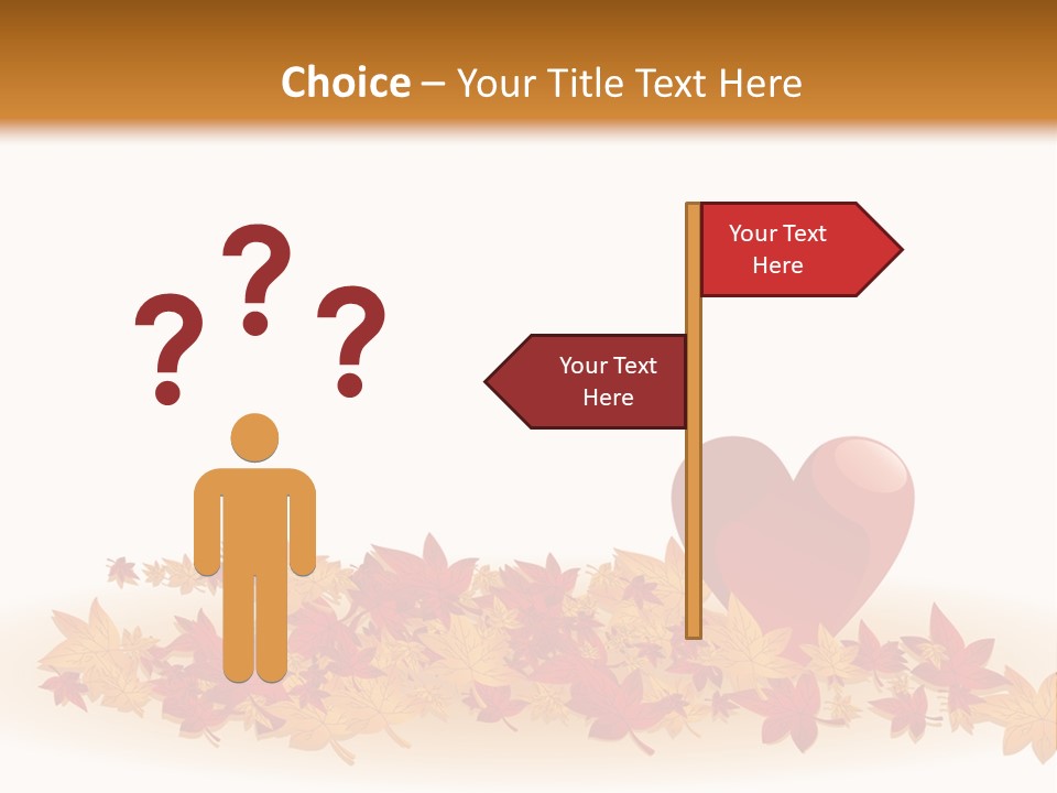 A Heart Surrounded By Leaves On A White Background PowerPoint Template