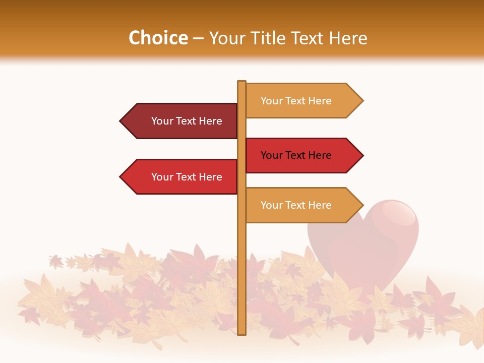 A Heart Surrounded By Leaves On A White Background PowerPoint Template