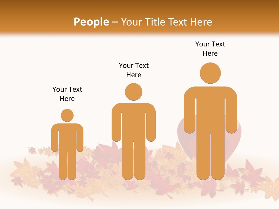 A Heart Surrounded By Leaves On A White Background PowerPoint Template