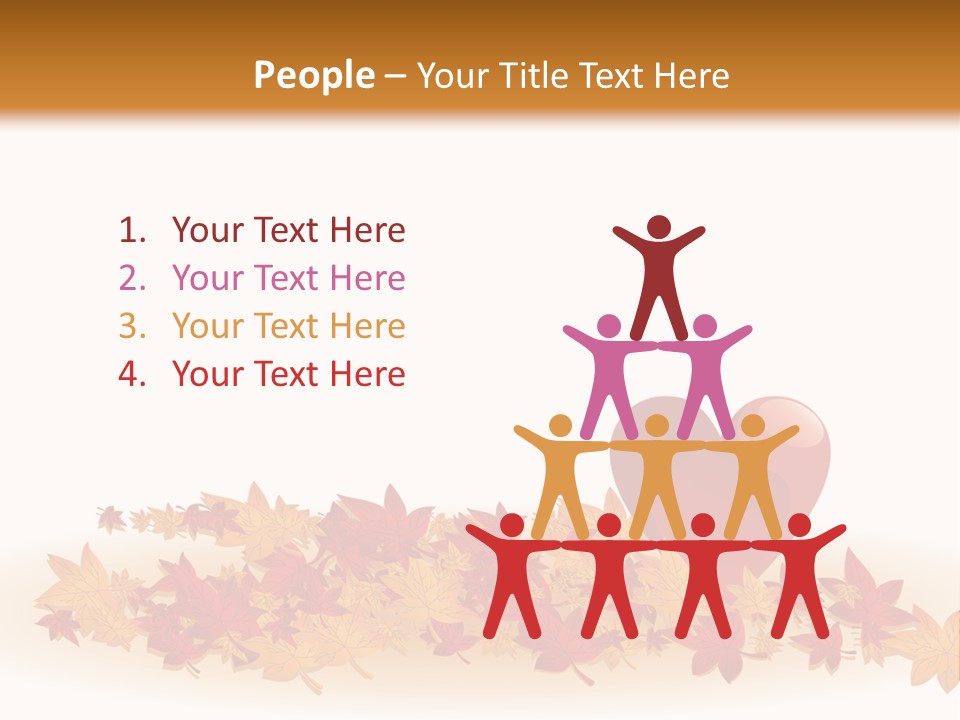 A Heart Surrounded By Leaves On A White Background PowerPoint Template