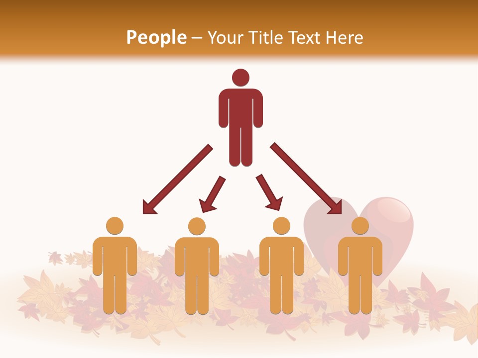 A Heart Surrounded By Leaves On A White Background PowerPoint Template