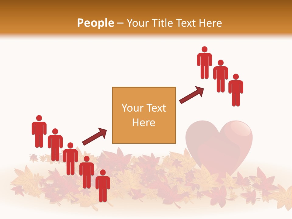 A Heart Surrounded By Leaves On A White Background PowerPoint Template