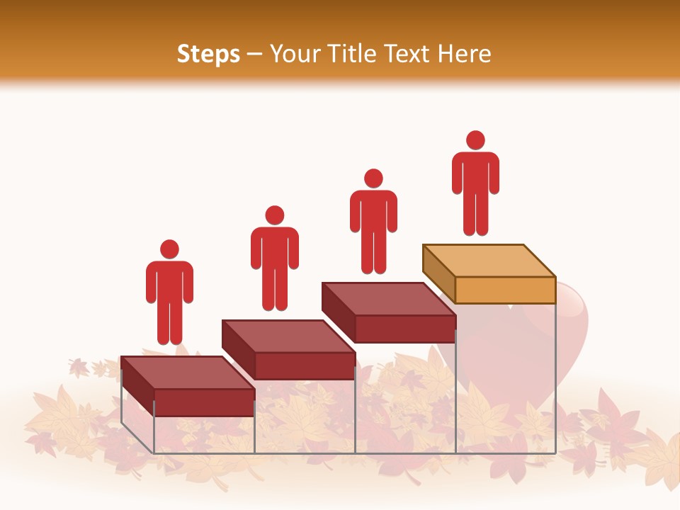 A Heart Surrounded By Leaves On A White Background PowerPoint Template