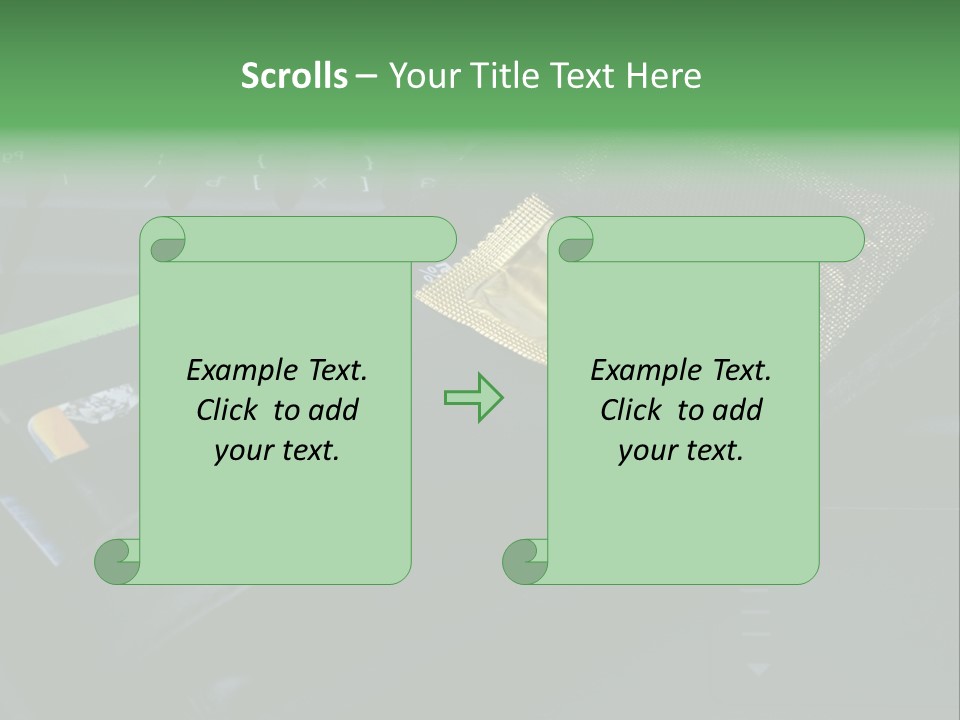 A Wallet Sitting On Top Of A Laptop Computer PowerPoint Template