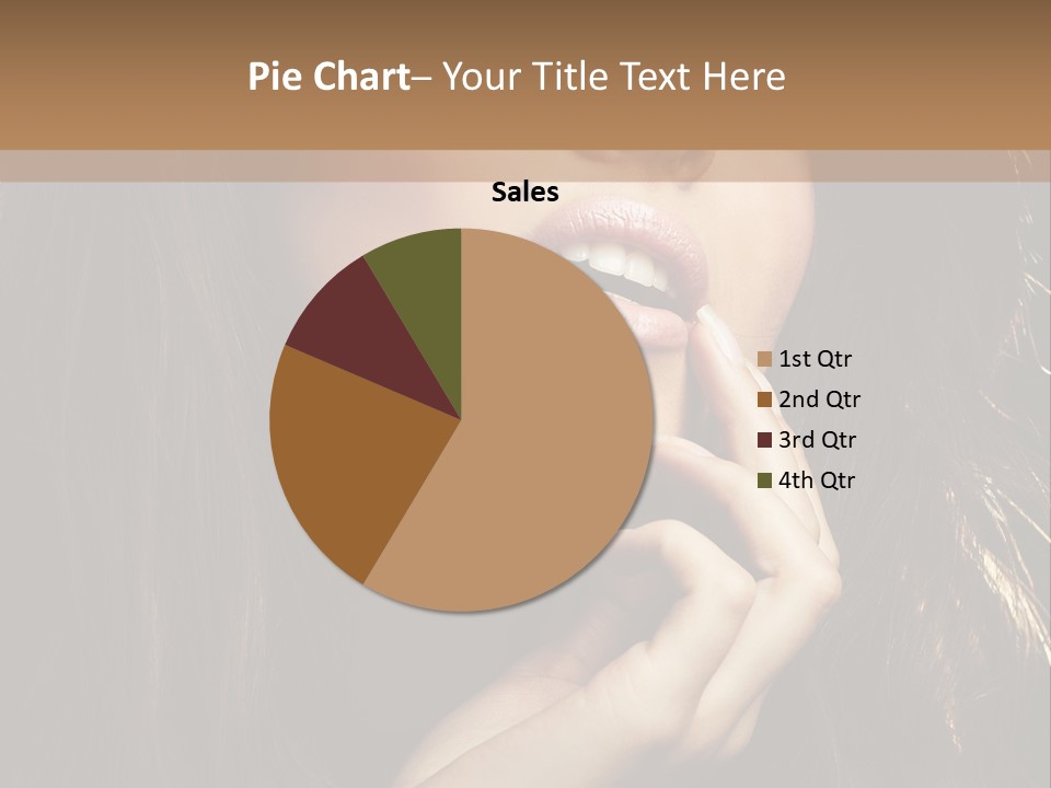 A Beautiful Woman With Long Brown Hair Posing For The Camera PowerPoint Template