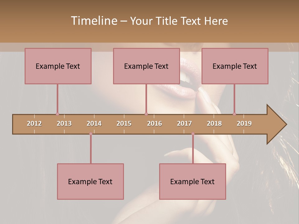 A Beautiful Woman With Long Brown Hair Posing For The Camera PowerPoint Template