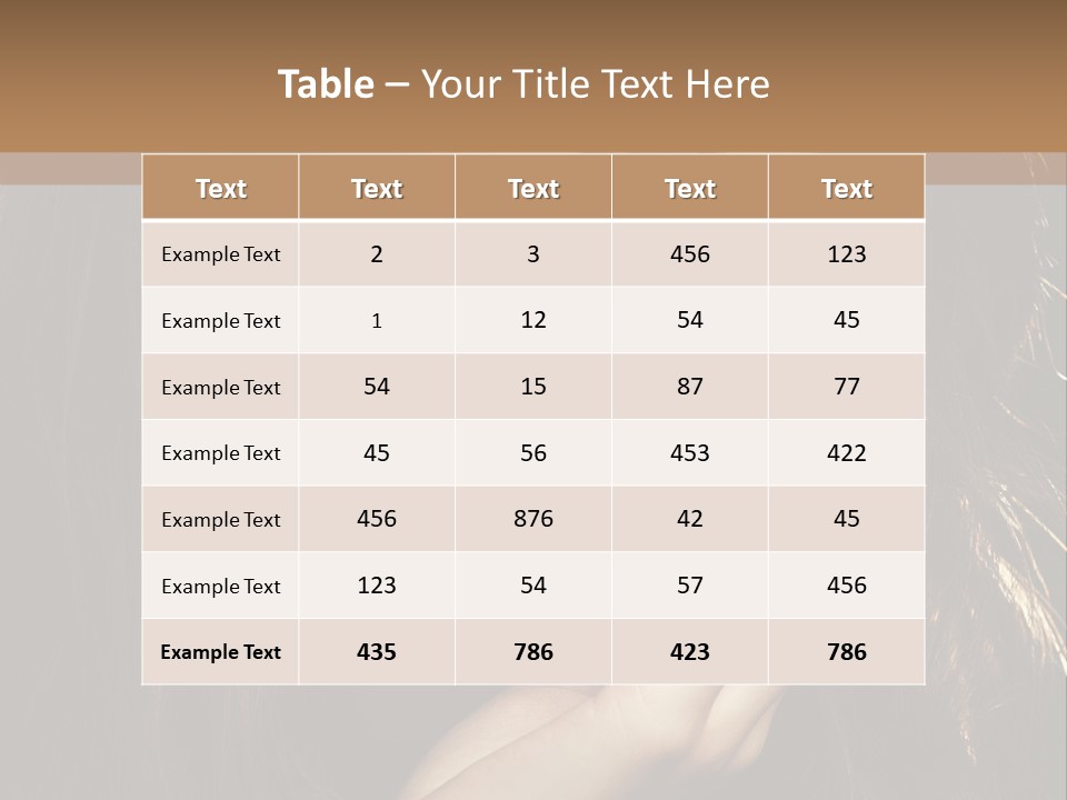 A Beautiful Woman With Long Brown Hair Posing For The Camera PowerPoint Template