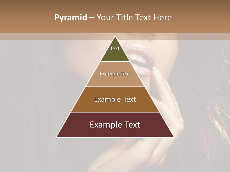 A Beautiful Woman With Long Brown Hair Posing For The Camera PowerPoint Template