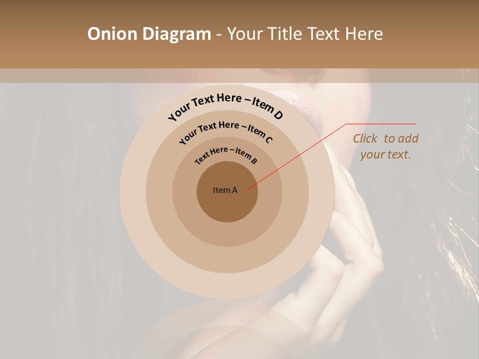 A Beautiful Woman With Long Brown Hair Posing For The Camera PowerPoint Template