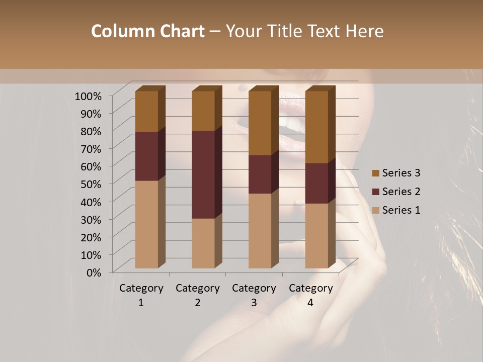 A Beautiful Woman With Long Brown Hair Posing For The Camera PowerPoint Template