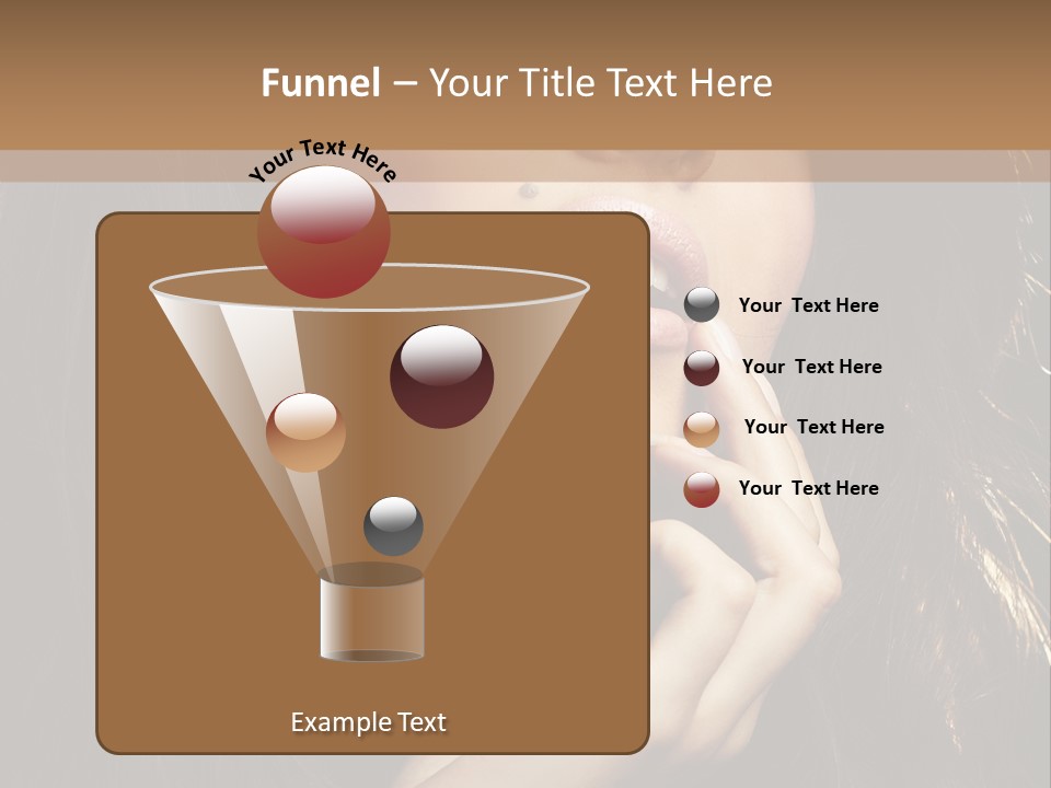 A Beautiful Woman With Long Brown Hair Posing For The Camera PowerPoint Template