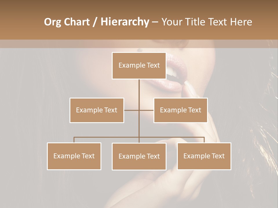 A Beautiful Woman With Long Brown Hair Posing For The Camera PowerPoint Template