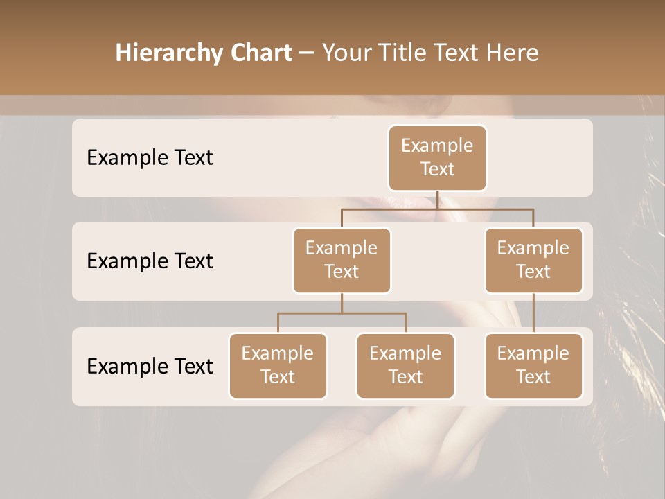 A Beautiful Woman With Long Brown Hair Posing For The Camera PowerPoint Template