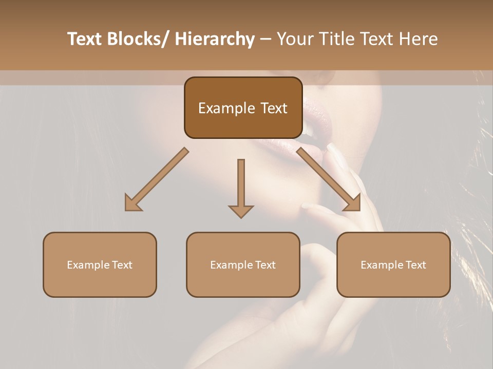 A Beautiful Woman With Long Brown Hair Posing For The Camera PowerPoint Template