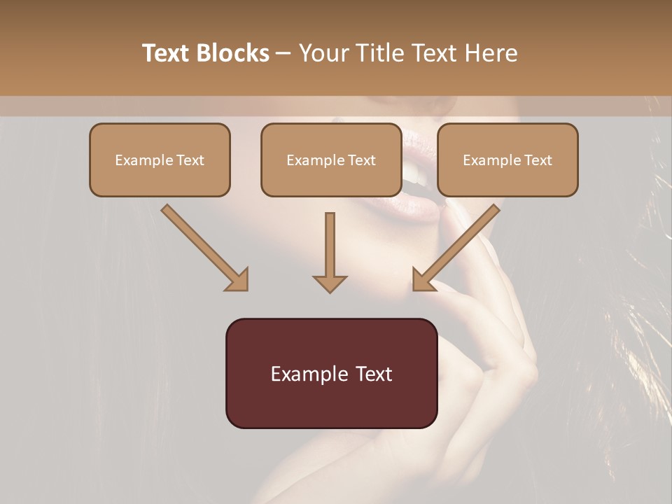 A Beautiful Woman With Long Brown Hair Posing For The Camera PowerPoint Template