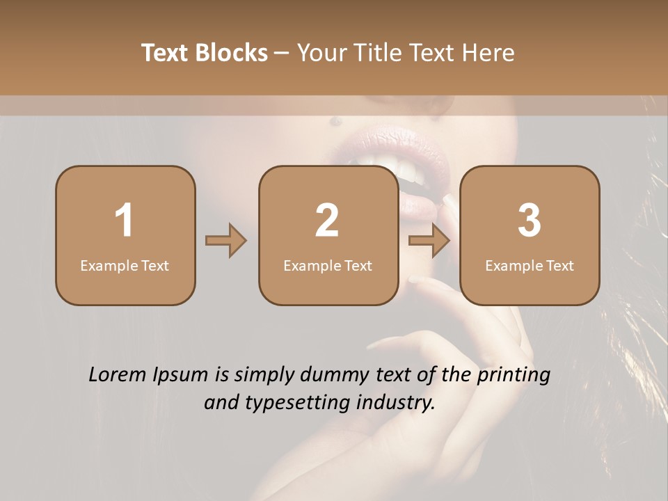 A Beautiful Woman With Long Brown Hair Posing For The Camera PowerPoint Template