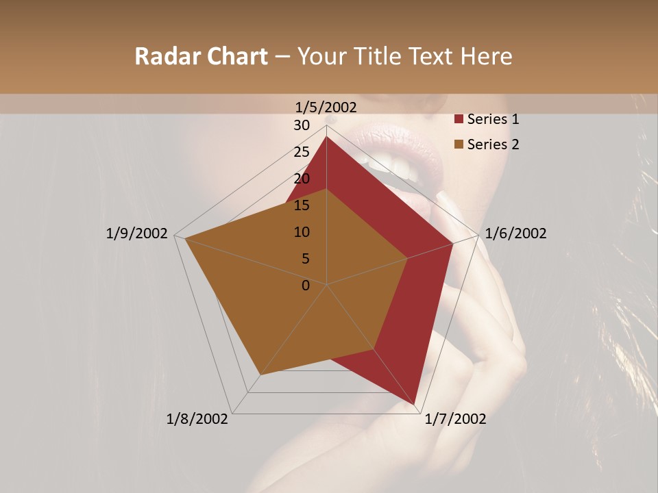 A Beautiful Woman With Long Brown Hair Posing For The Camera PowerPoint Template