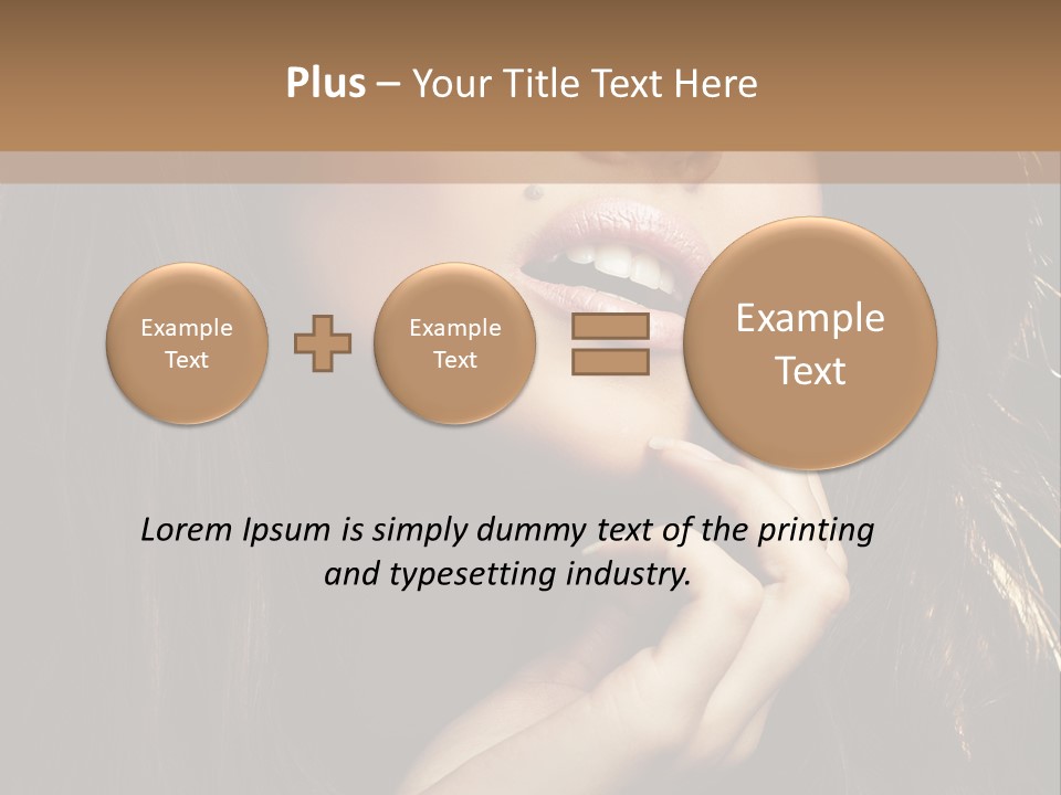 A Beautiful Woman With Long Brown Hair Posing For The Camera PowerPoint Template