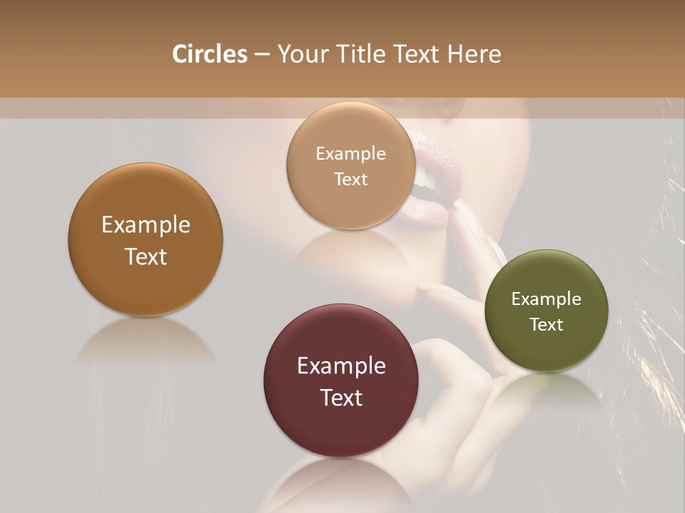 A Beautiful Woman With Long Brown Hair Posing For The Camera PowerPoint Template