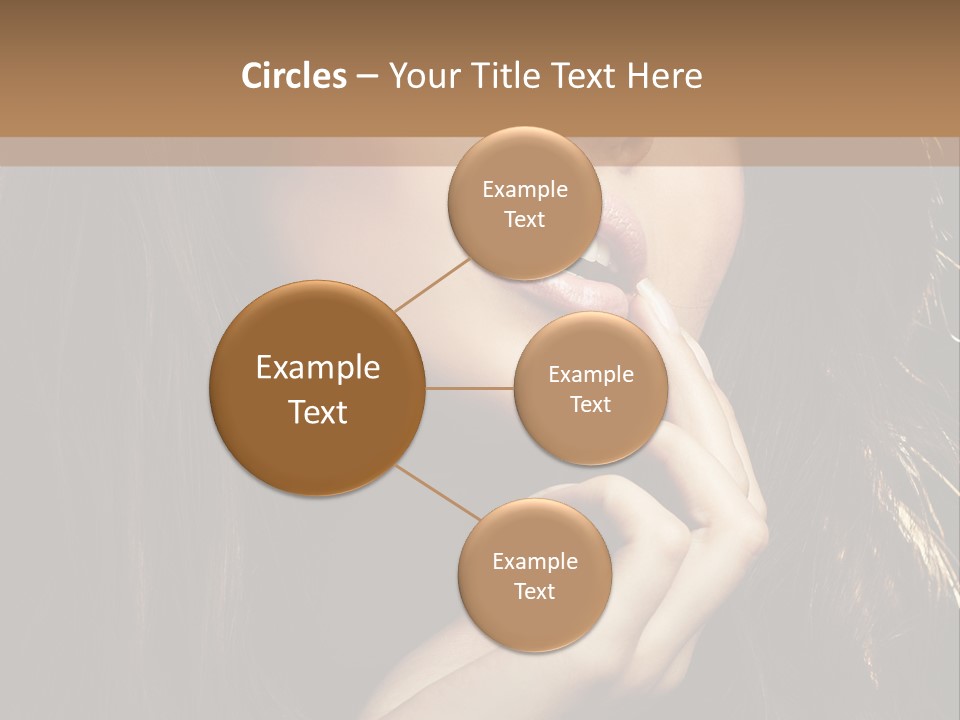 A Beautiful Woman With Long Brown Hair Posing For The Camera PowerPoint Template