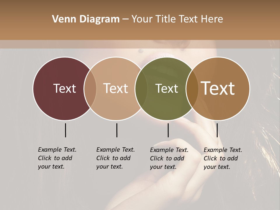 A Beautiful Woman With Long Brown Hair Posing For The Camera PowerPoint Template