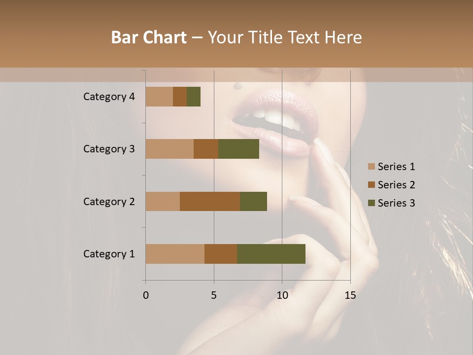 A Beautiful Woman With Long Brown Hair Posing For The Camera PowerPoint Template