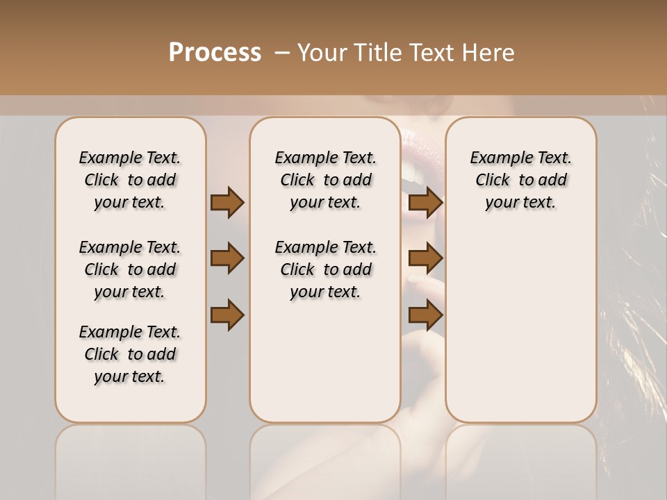 A Beautiful Woman With Long Brown Hair Posing For The Camera PowerPoint Template