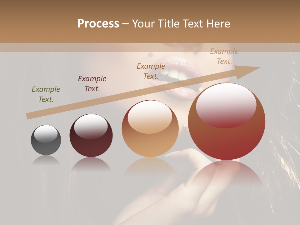 A Beautiful Woman With Long Brown Hair Posing For The Camera PowerPoint Template