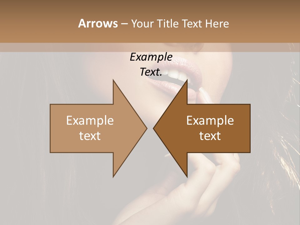 A Beautiful Woman With Long Brown Hair Posing For The Camera PowerPoint Template